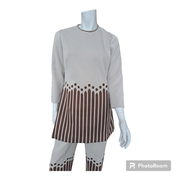 Vintage Les tricots Dubonnet retro top and pant outfit never worn 3/4 sleeve - Picture 5 of 16